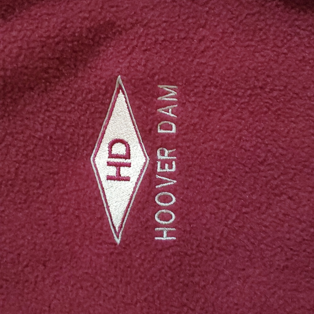 Hoover Dam Fleece Jacket Size XXL Maroon Burgundy Full Zip